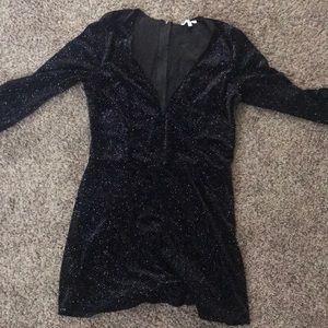 Black sparkly low-neck Romper